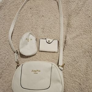JingPin White Crossbody Bag Set